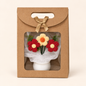Everlasting Love crochet flower pot in red, presented in a gift bag